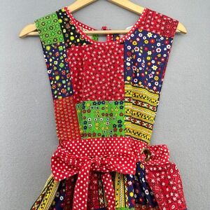 VTG 1970s Design House Patchwork Maxi Dress Made In Japan Cottagecore Boho OSFM